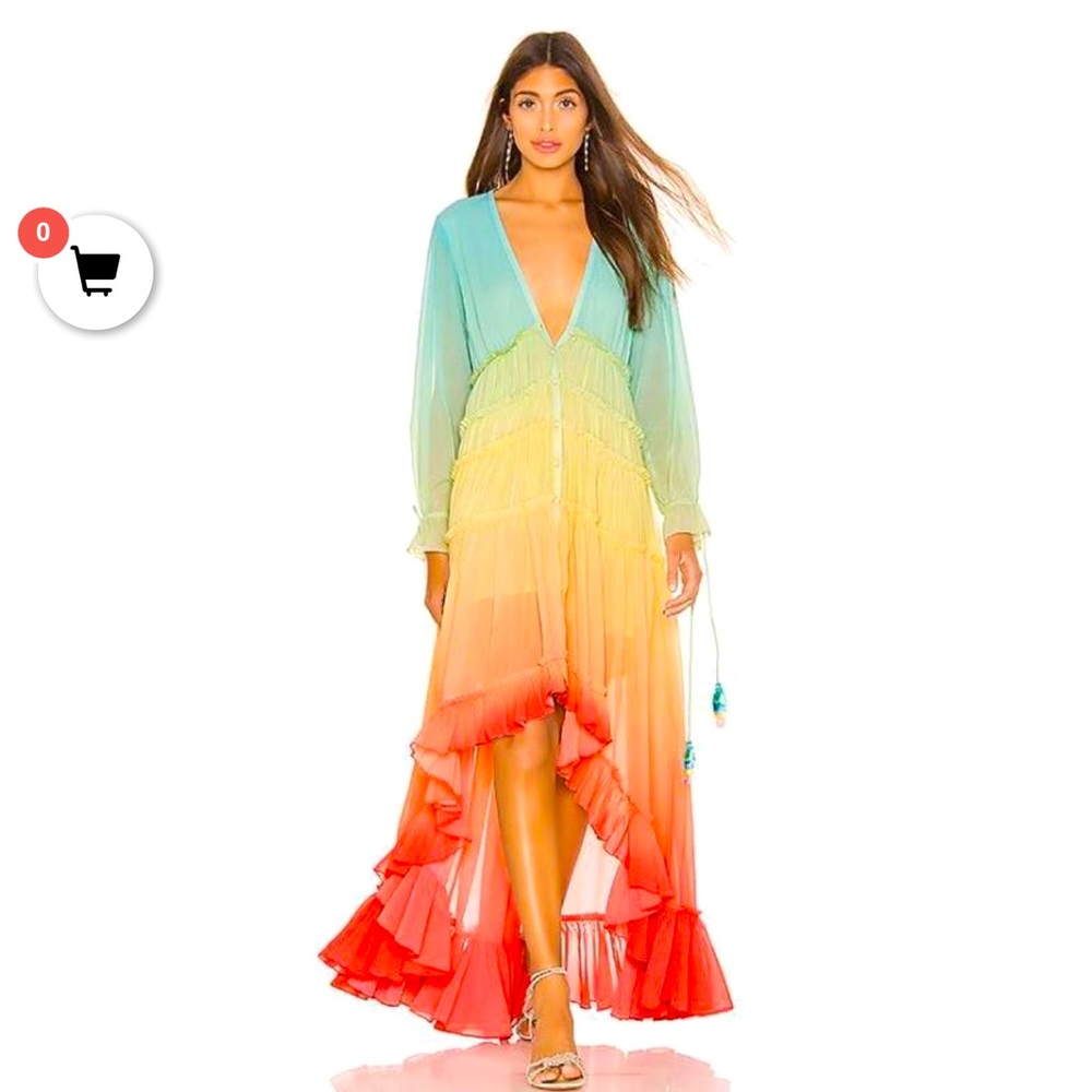 Bohemian Rainbow Tiered Maxi Dress. New and beautiful